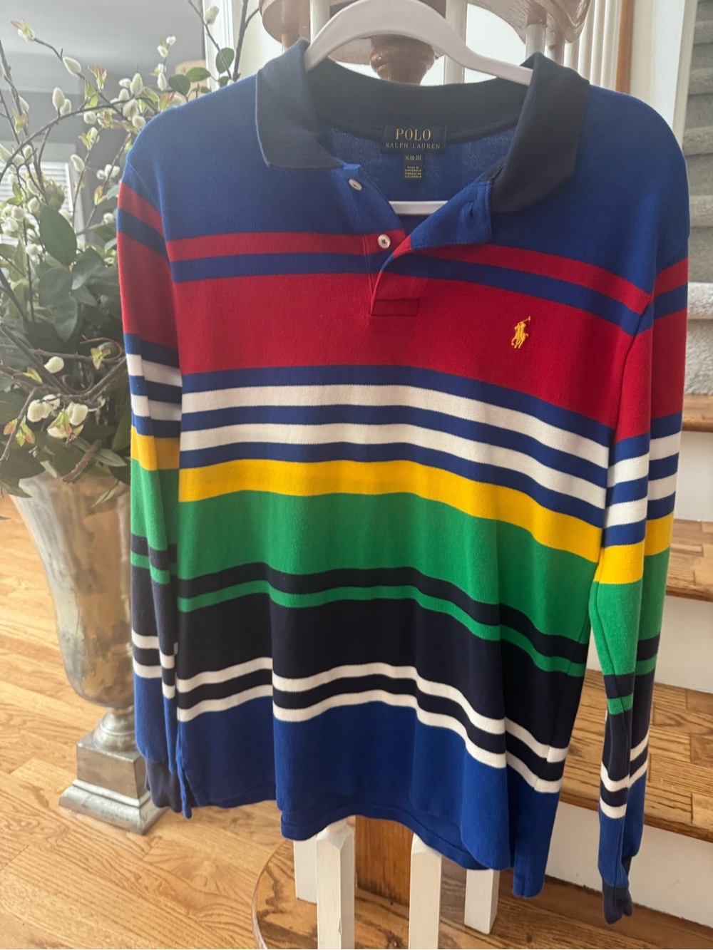 Boys Polo by Ralph Lauren Multicolor Striped Long-Sleeve Polo Shirt